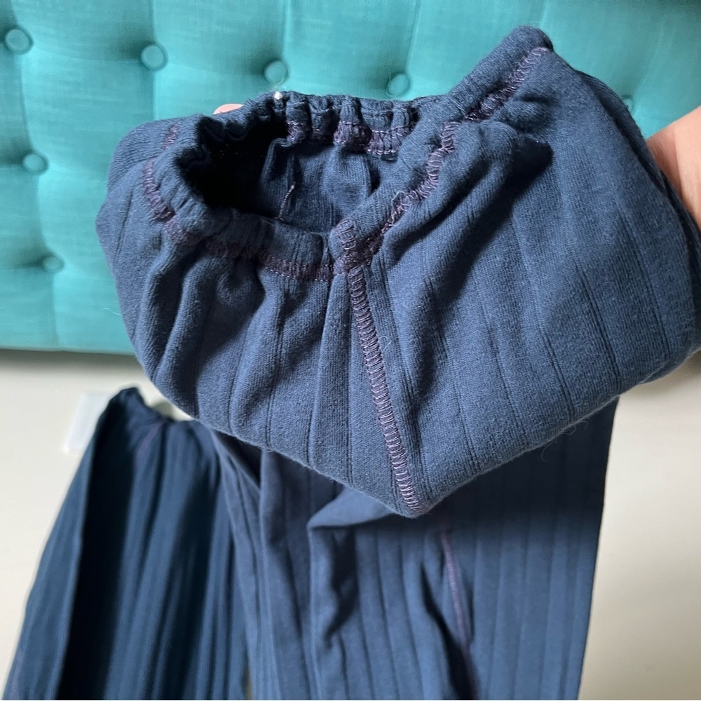 Free People Intimately Coffee Chat Joggers Soft Comfy BLUE Cotton Sz Medium NWOT - Picture 7 of 14